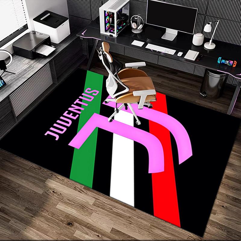 [1pc Juventus Football Club Office Chair Carpet] Digital Printed Area Rug for Home & Game Room Use, Soft Indoor Sofa Chair Mat