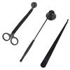 3 Pcs Set Aromatherapy Candle Tools Candle Trimmer Snuffer Hook for Home Decoration Black