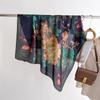 90*90cm Women Square Silk Scarf Lady Foulard Neck Hair Scarves Design Printed Kerchief Fashion Girl Hair Ribbon Headband Bandana