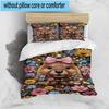 Starry Groundhog Illustration 3pcs Bedding,Including 1pc Duvet Cover And 2pcs Pillowcases Perfect for Christmas,Ideal for Bedroom, Dormitory