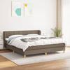 Slatted Bed Base with Mattress - Taupe - 160x200 Cm - Adjustable Headboard - Pocket Springs