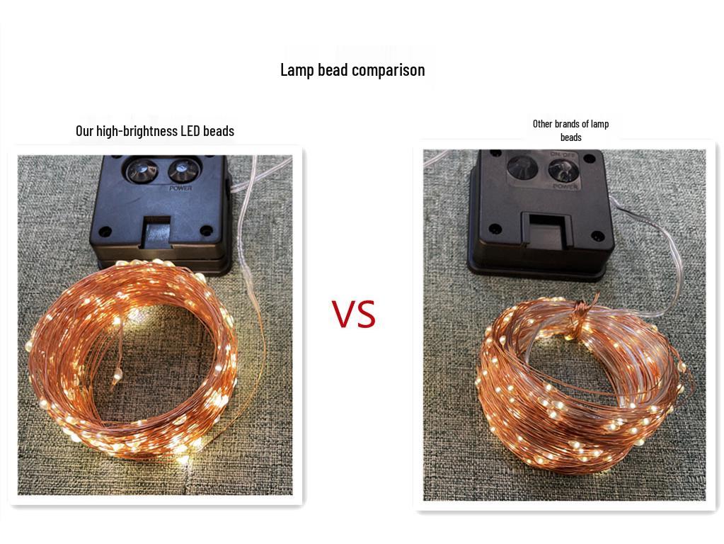 Solar-Powered LED Copper String Lights for Outdoors - Waterproof Starry Sky Christmas Decorations