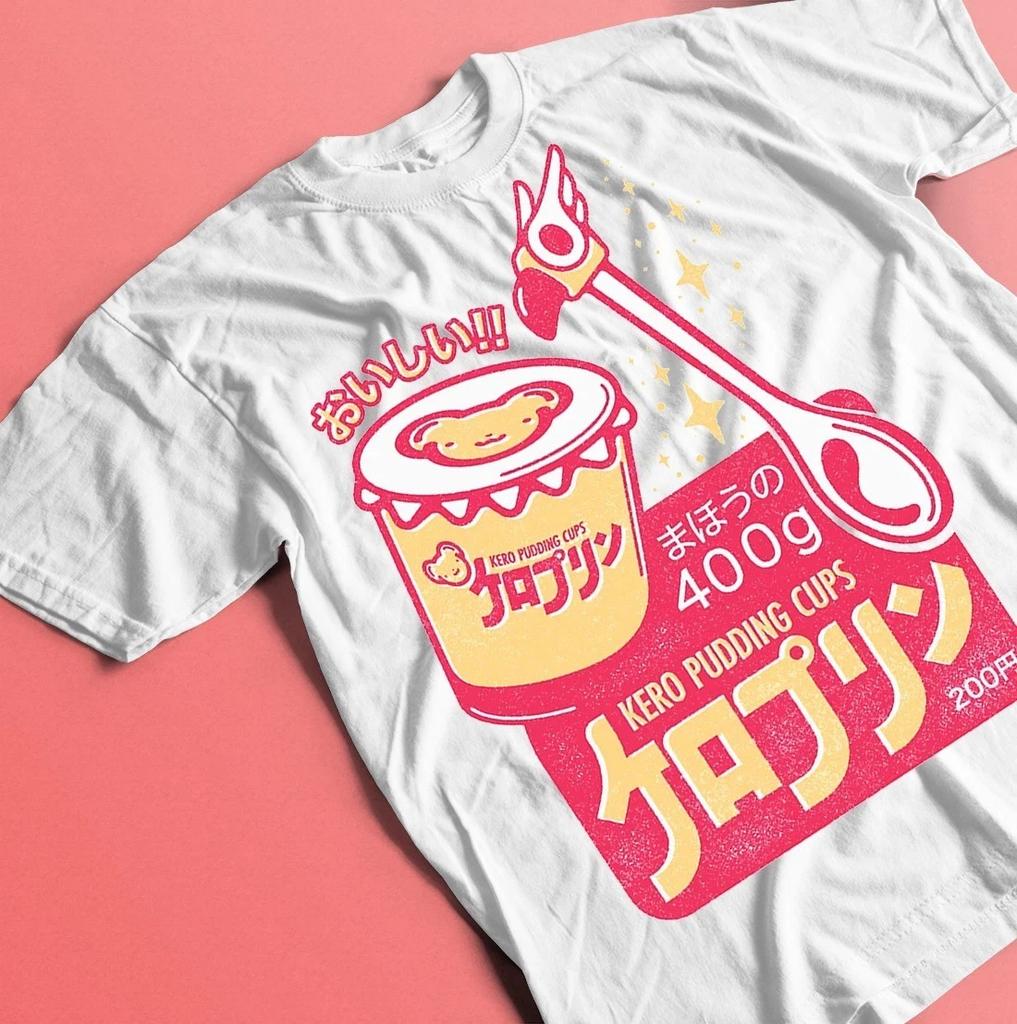 Cardcaptor Cherry Blossom Pudding Cup Tshirt 90s Anime Tshirt Mens and Womens Summer Cotton Comfortable Loose Top