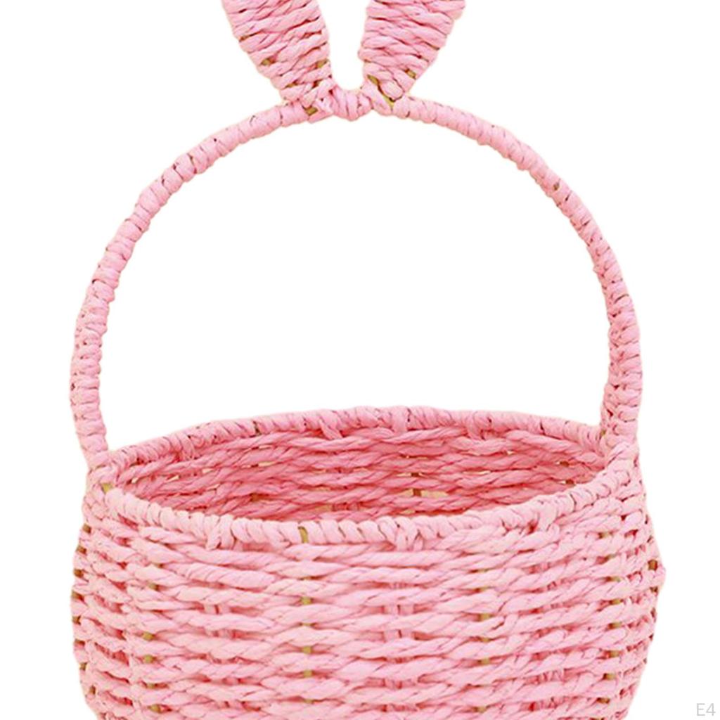 Woven Basket ,Storage with Handle Easter Decoration Braided Hand for