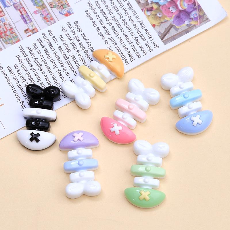Colorful Cartoon Fish Bone Resin Hair Clips & DIY Croc Charms for Kids