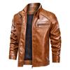 Giacca da Moto da Uomo in Ecopelle PU, Collezione Autunno/Inverno, Stile Europeo/Americano, Cappotto Casual da Esterno con Tasca per Ramen.