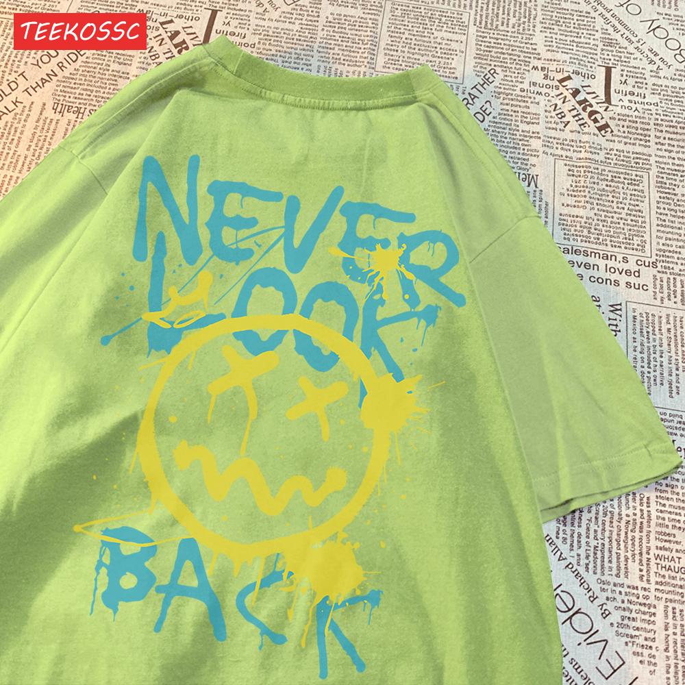 

Never Look Back Printing T Shirts Machine Washable Cool Tees For Women Casual Sporty Tops Comfortable Cartoon Short Sleeve L