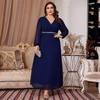 2024 Autumn Slim Chiffon Long Sleeve Dress for Plus Size Women