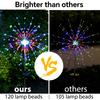 2x Waterproof LED Solar Firework Lights Outdoor, 8 Modes Holiday Lighting Light Garden Decoration Fairy Lamp for Patio Christmas