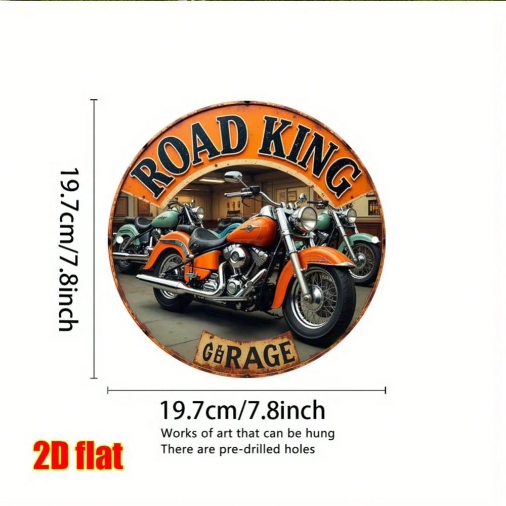 Vintage Motorcycle Metal Tin Sign Road King Garage Wall Art Retro Decor 20x20