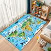 New Product Cartoon Animal World Map Carpet for Living Room Bedroom Sofa Creative Doormat Home Decor Area Rug Large Size