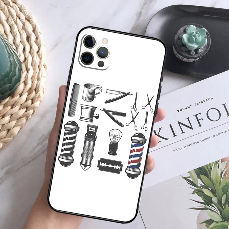 Barber Shop Hair Stylist Salon Phone Case For iPhone 15 14 13 12 11 16 Pro Max Plus Mini 7 8 X XS Max XR Back Cover Shell