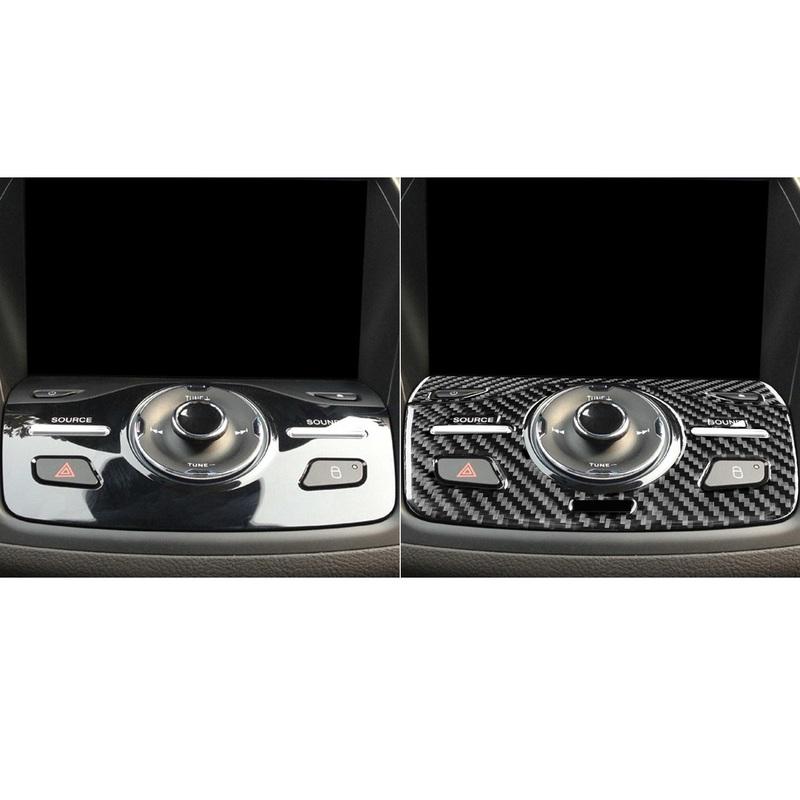 For Ford Escape Kuga 2013 2014 2015 2016 Carbon Fiber Accessories Car Interior CD Radio Control Panel Trim Sticker Decoration