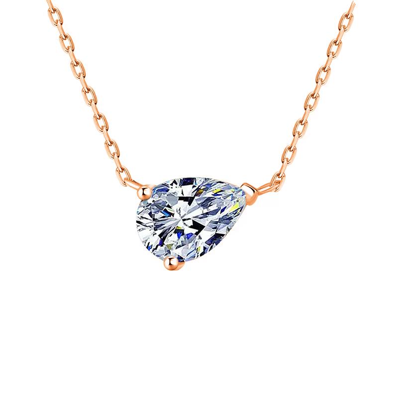 1/3carat Waterdrop Solitaire Moissanite Pendant Necklace with 925 Silver Pear Cut Diamond Neckchain Woman