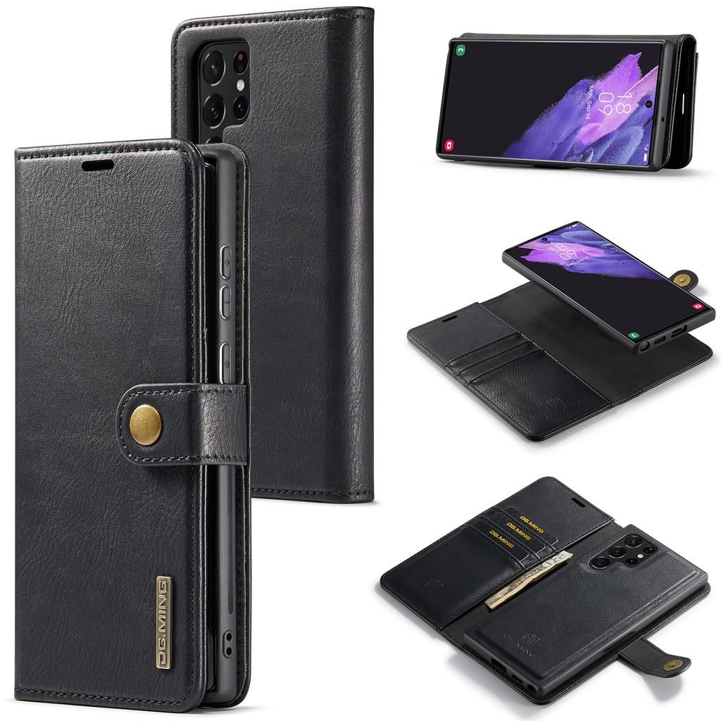 DG.MING for Samsung Galaxy S24 Ultra Case Detachable Split Leather Cover with Stand Wallet