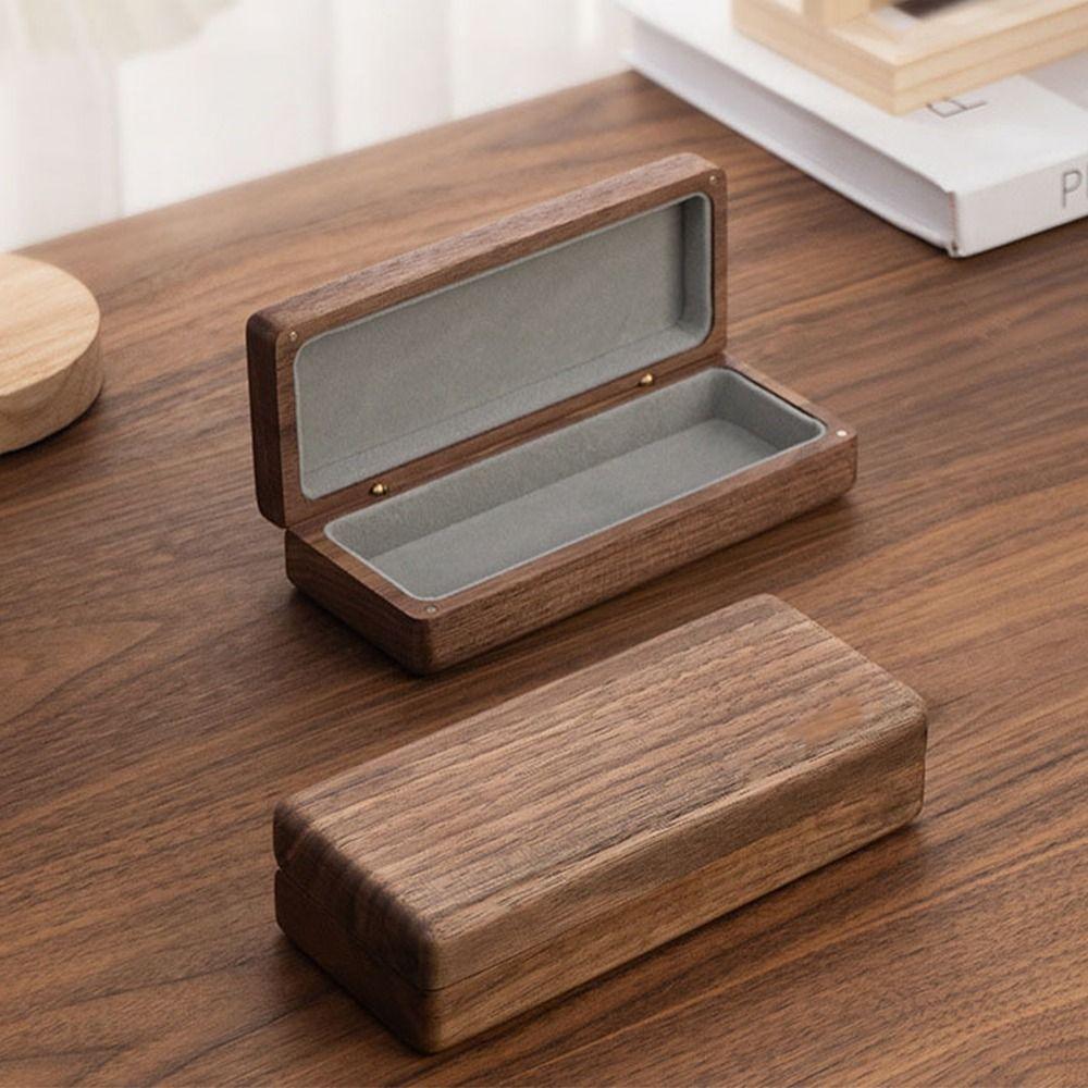 Retro Wood Glasses Case Magnetic Buckle Eyeglasses Protective Case Glasses Accessories