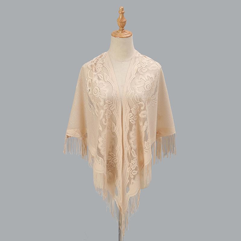 New Lace Women Scarf Shawls Fringe Solid Muslim Hijab Party Shawl KTY