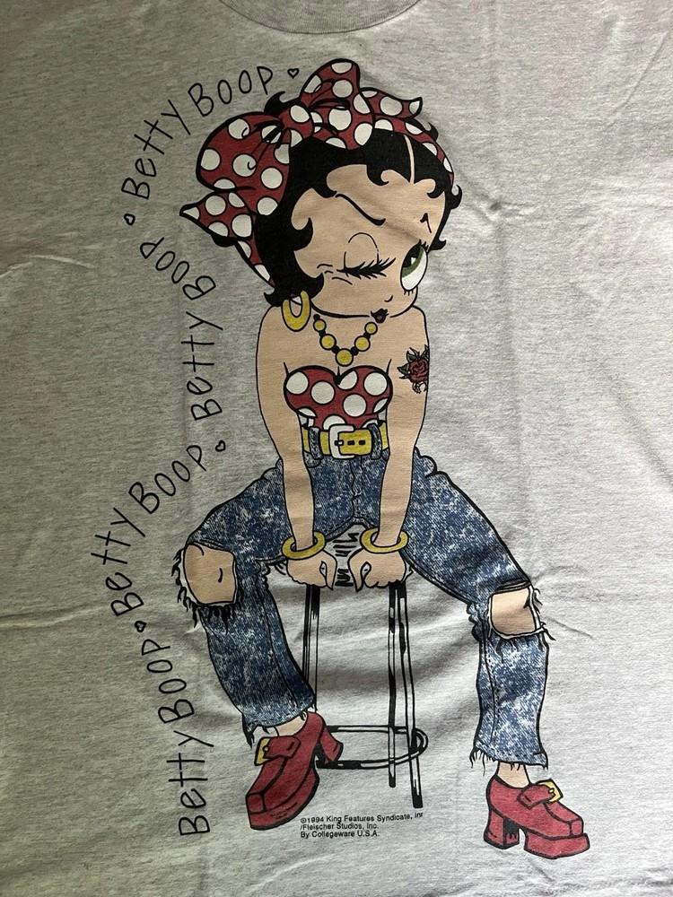 Vintage 1994 Betty Boop Graphic Tshirt White Reprint T Shirt Unisex T-Shirt XXXL
