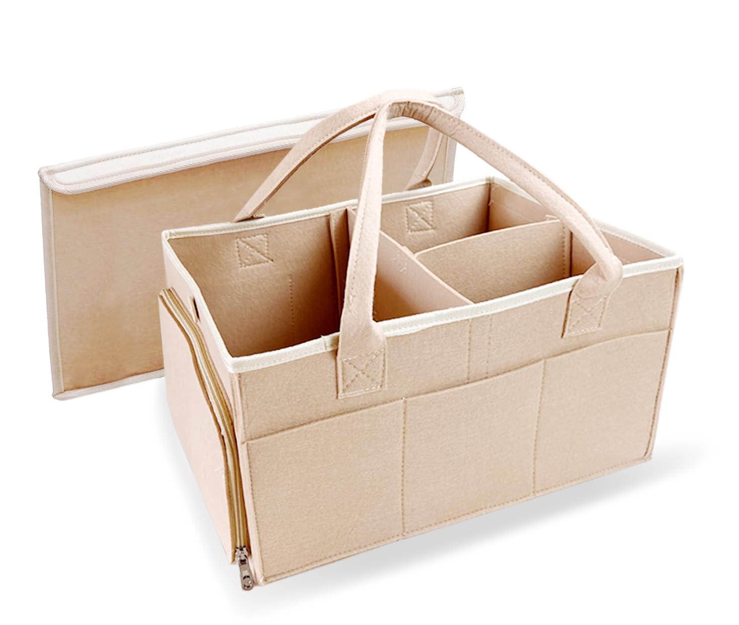 

Diaper Storage Large for Baby Supplies and Childcare Midwife-Recommended Bag, Capacity, Lightweight, Foldable, (Beige) бежевый