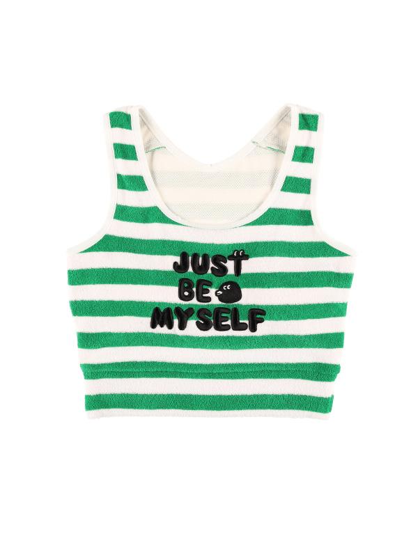 Our Pockets Jjidrawing Terry Tank Top (Green) Green/S
