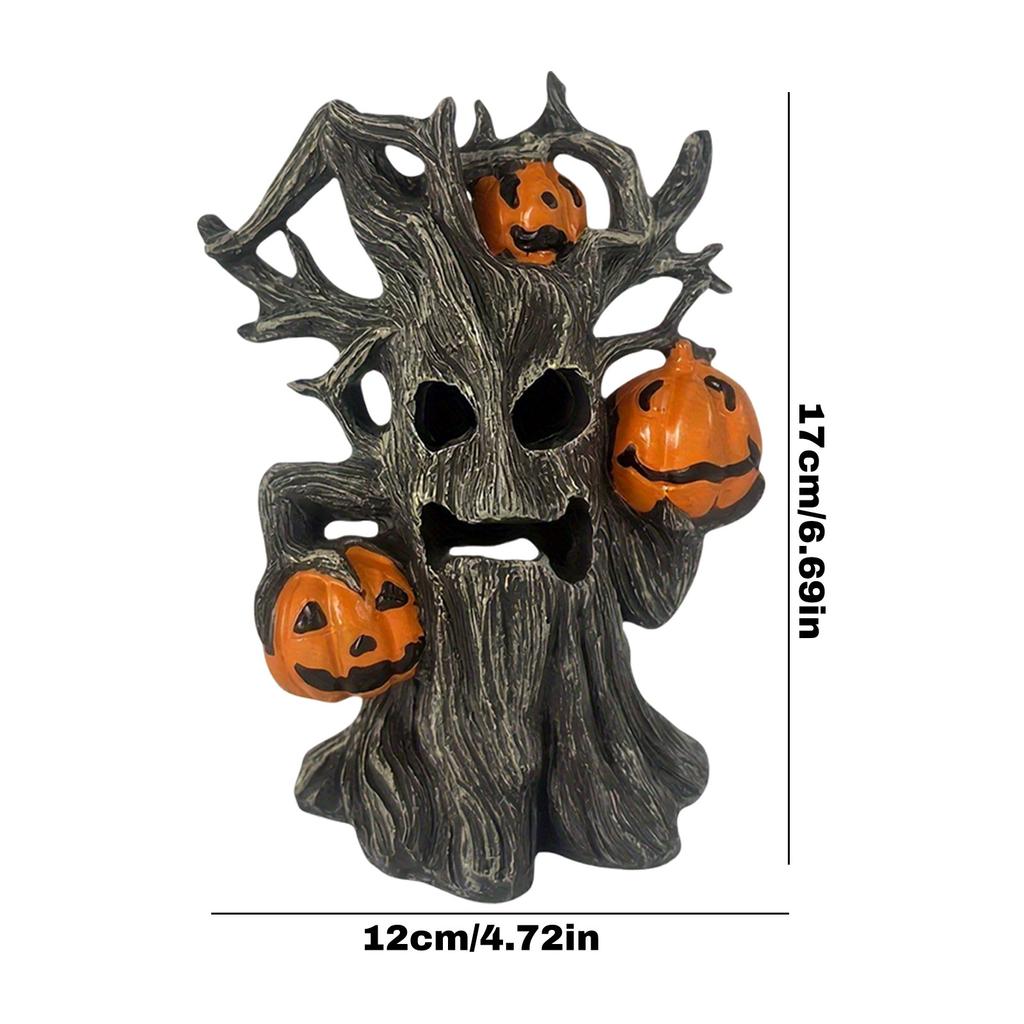 2025 Halloween Pumpkin Tree Shape Sculpture Ornament Decoration Home Décor Crafts Monster Resin Sculpture Spooky Ornaments