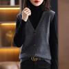 2023 Fashionable Versatile Knit Sleeveless Cardigan Vest for Women - Autumn/Winter Sweater