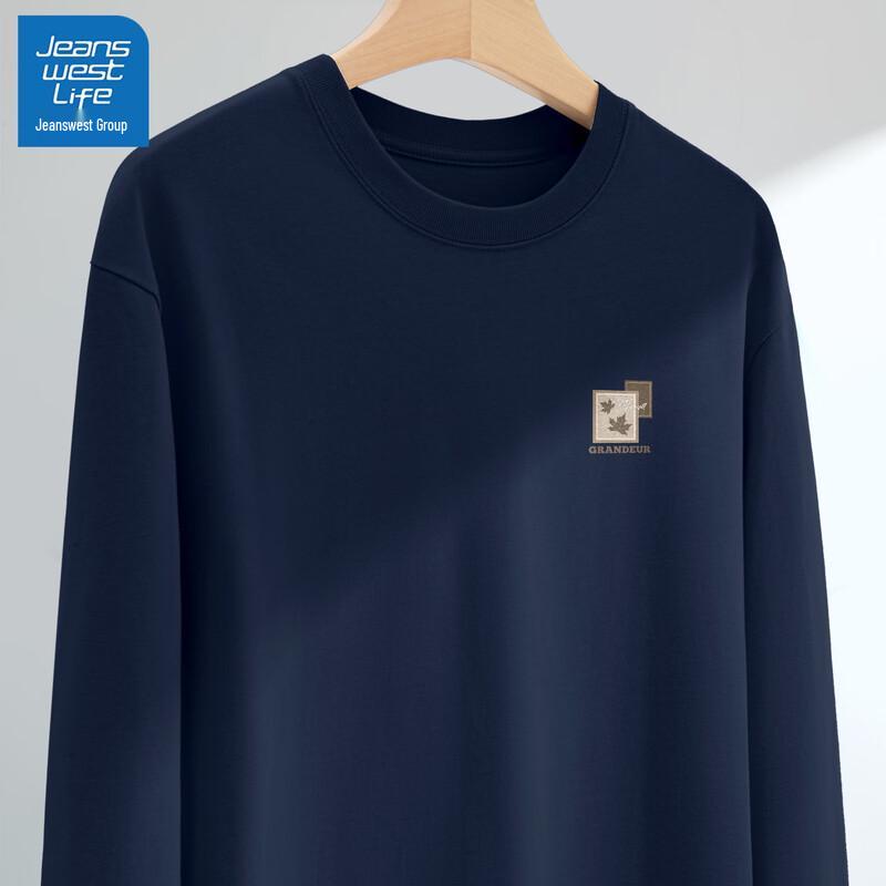 JEANSWEST LIFE Men's Letter Print Long Sleeve T-Shirt