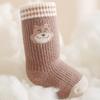 3Pair Baby Winter Socks Fleece Lined Thickened Warm Seamless Toe Mid Calf for Newborn Infant Comfortable Wear Soft Thermal Protection