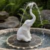 Solarbetriebene Poolfontäne Tierstatue Fontäne, Vogelbad mit LED-Leuchten, Schwimmende Pumpe für Gartenteich Hinterhof-Dekoration Automatisch