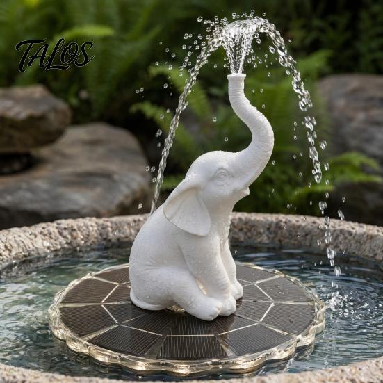 Solarbetriebene Poolfontäne Tierstatue Fontäne, Vogelbad mit LED-Leuchten, Schwimmende Pumpe für Gartenteich Hinterhof-Dekoration Automatisch