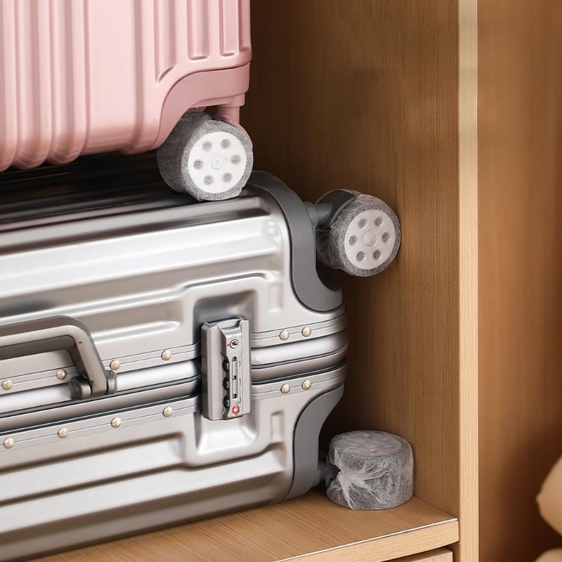 80Pcs Disposable Luggage Wheel Protectors Antislip Wear Resistant Elastic Nonwoven Fabric Covers for Suitcase Wheels