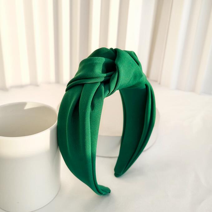 PROLY New Fashion Women Headband Adult Wide Side Solid Color Hairband Center Knot Turban Casual Hair Accessories