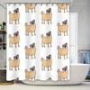 Tenda da Doccia Cane Carlino Carino Impermeabile Set Decorazione Bagno Regalo Vintage per Amanti degli Animali Arredamento Casa Stile Rustico Tende Lavabili