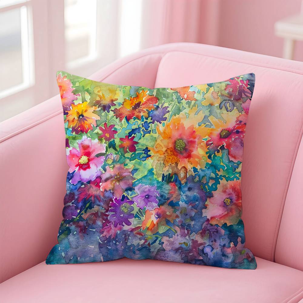 Stunning Colorful Floral Pillow Case Pattern Printing Pillowcase Living Room Sofa Cushion Cover Bedroom Room Decor