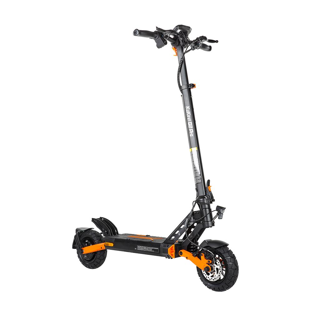 KuKirin 9 inç içsiz lastikli, 48V 15.6Ah ve darbe emilimi için çift ön ve arka yaylı G2 Pro ABE elektrikli scooter.