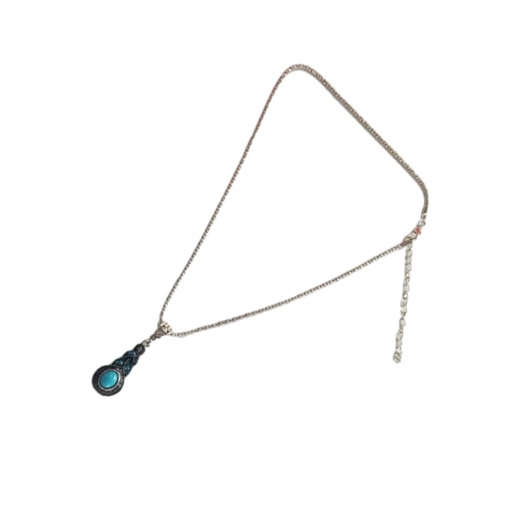 

Womens Retro Blue Crystal Pendant Necklace Women Turquoise Jewelry
