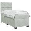 Box Spring Bed with Mattress Light Gray 80 X 200 Cm Velvet