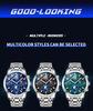 OPK 8142 Chronograph Mens Watch Waterproof Luminous Moon Phase Auto Date Original Luxury Quartz Man Wristwatch