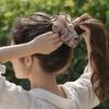 2Pcs Hair Ties for Women, Soft Fabric Oversized Hair Ropes, Ruffled Design Back Head Bun Hair Bands, Hair Accessories for Daily Life School Office