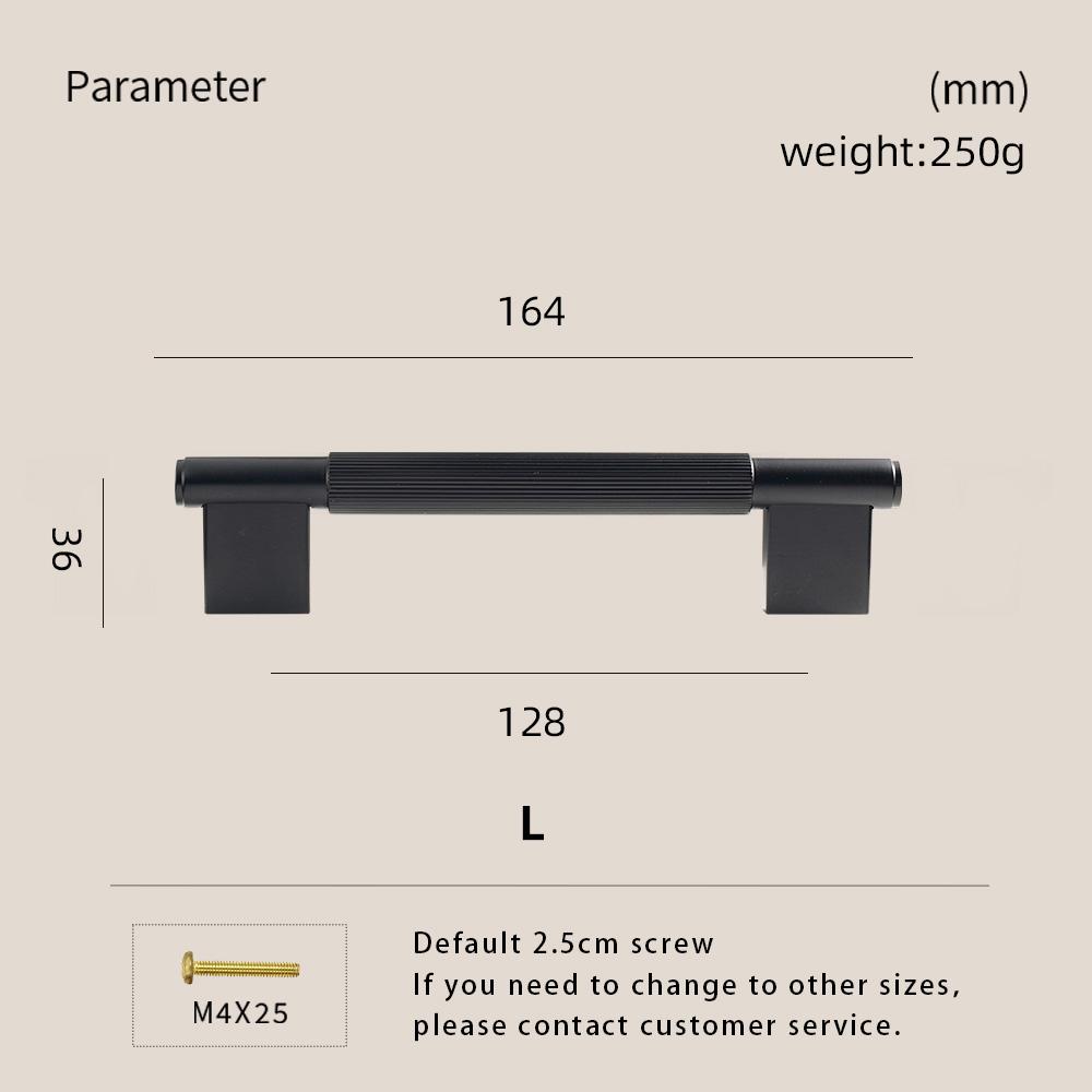 Dooroom Solid Brass Straight Grain Pattern Black Modern Style Cabinet Refrigerator Door Pull Drawer Knobs Hardware Handles