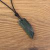 Grüner Rutilquarz Wolf Fang Power Stone Halskette [Coai] Herren