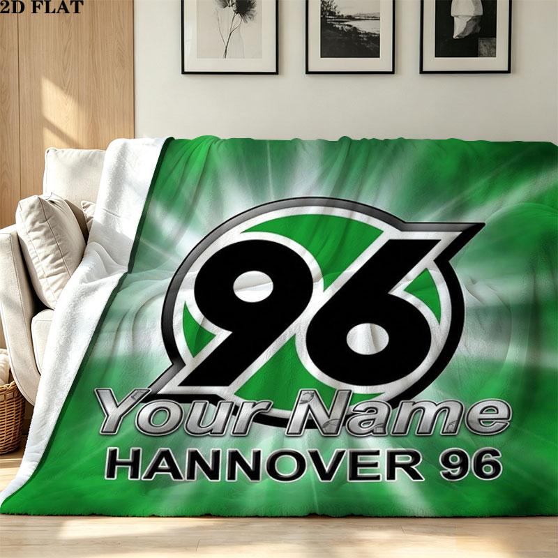 1PC Hannover 96 Custom Name Patterned Flannel Blanket Suitable For All Seasons for Home Decor Warmth and Comfort Gifts Holiday Present