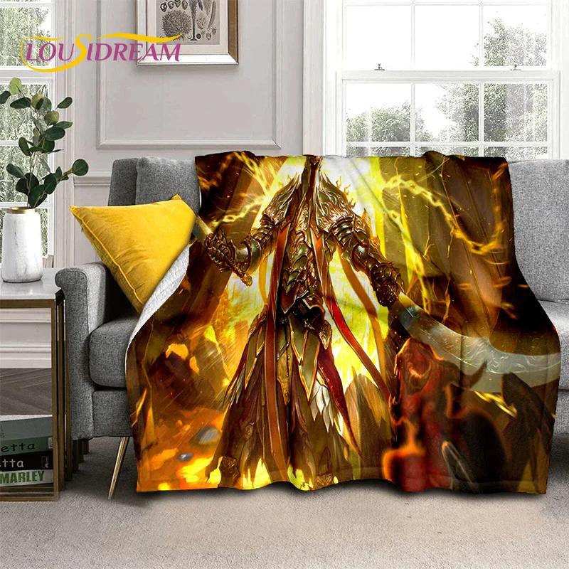 Diablo 3D Retro Game Gamer Zachte Flanellen Deken voor Bedden Slaapkamer Bank Picknick, Plaid Deken voor Afdekking Buiten Vrije Tijd Dutje Cadeau