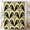 Art Deco Black and Gold Shower Curtain Modern Luxury Bathroom Decor Waterproof Fabric Perfect Gift for Her