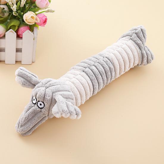 Plush Animal Dog Toy Interactive Squeaky Chew Toy Soft Stuffed Long Cow Elephant Tug-of-War Toy for Teething Boredom Relief