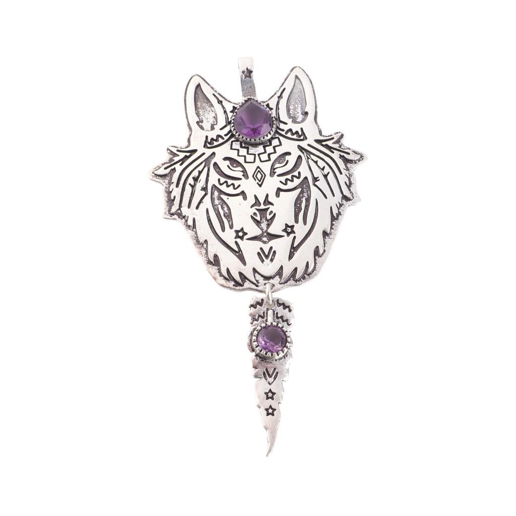 Natürlicher Amethyst 925 Sterlingsilber Oxidierter Schmuck Anhänger 4" Geschenk für Sie CP-26-2