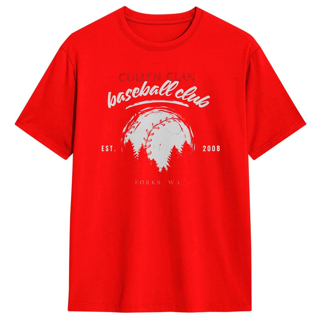 Cullen Baseball Twilight Tshirt Summer Leisure Tshirts Cotton O Neck 4xl 5xl 6xl Tees Shortsleeved Streetwear Tshirt