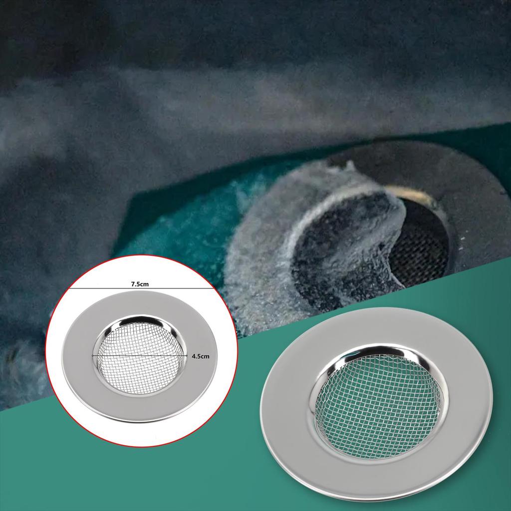 Stainless Steel Kitchen Sink Mesh Strainer Basin Drain Basket Stopper Filter Uk