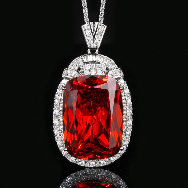 

Jewelry Copper Bottom Gold-Plated Simulation Color Treasure Temperament Pendant Necklace Main Stone 20 * 28