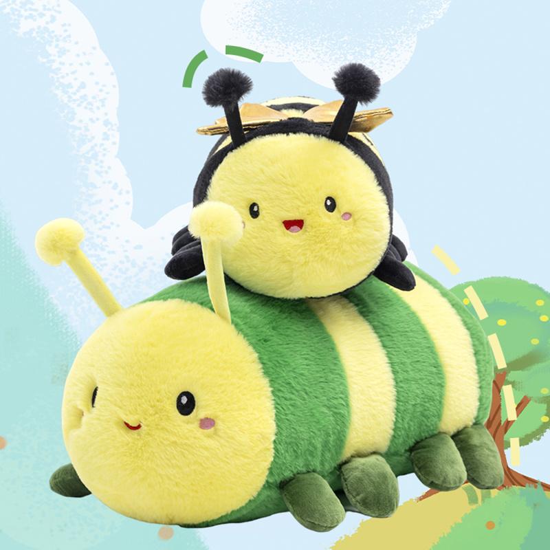 Non-Toxic 20-40Cm Cartoon Cute Bee Plush Doll Pillow Fun Soft Insect Bee Ladybug Caterpillar Plush Toy Home Decor Gift For Children And Children